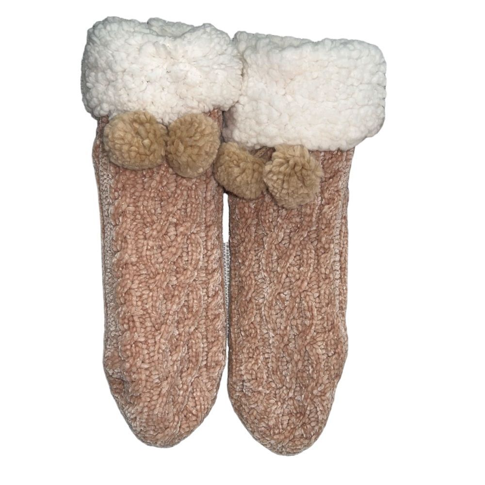 Muk Luks Slipper Socks Warm Fleece Knit Cozy